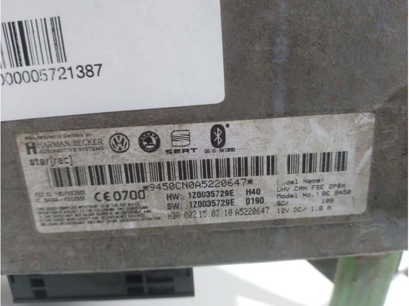 Recambio de modulo electronico para seat leon (1p1) reference referencia OEM IAM 9450CN0A5220647  