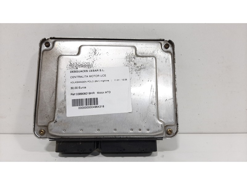 Recambio de centralita motor uce para volkswagen polo (9n1) highline referencia OEM IAM 038906019JK 0281011075 