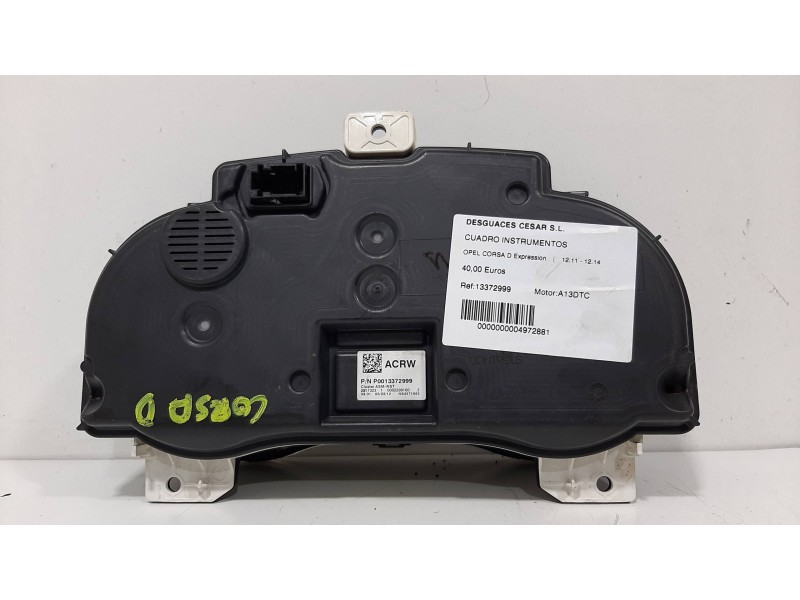 Recambio de cuadro instrumentos para opel corsa d expression referencia OEM IAM 13372999   Recambio de cuadro instrumentos para opel corsa d expression referencia OEM IAM 13372999