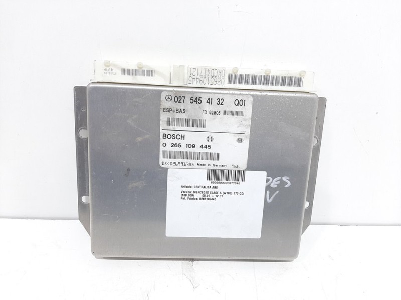 Recambio de centralita abs para mercedes-benz clase a (w168) 170 cdi (168.008) referencia OEM IAM 0265109445  