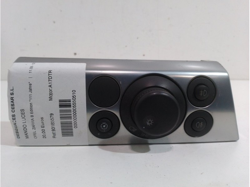 Recambio de mando luces para opel zafira b edition ´´111 jahre´´ referencia OEM IAM 93185579  