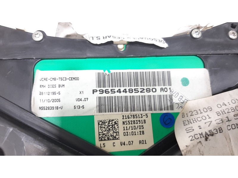 Recambio de cuadro instrumentos para peugeot 307 berlina (s2) x-line referencia OEM IAM 9654485280 NS5283918  Recambio de cuadro instrumentos para peugeot 307 berlina (s2) x-line referencia OEM IAM 9654485280 NS5283918