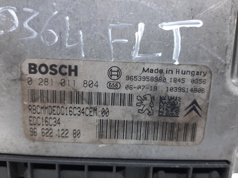 Recambio de centralita motor uce para citroën c3 hdi 92 collection referencia OEM IAM 0281011804 9662212280 