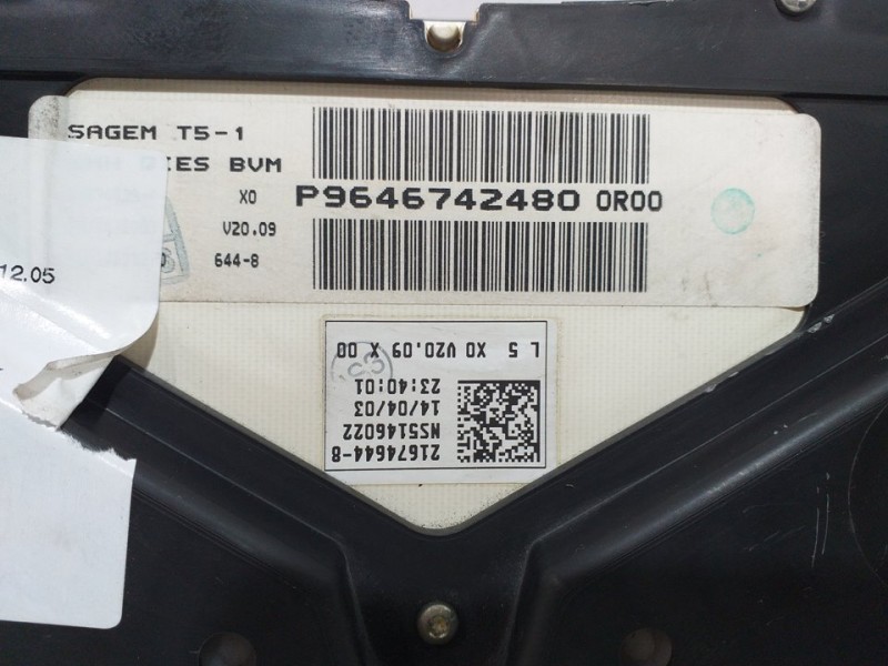 Recambio de cuadro instrumentos para peugeot 307 (s1) xs referencia OEM IAM 9646742480  