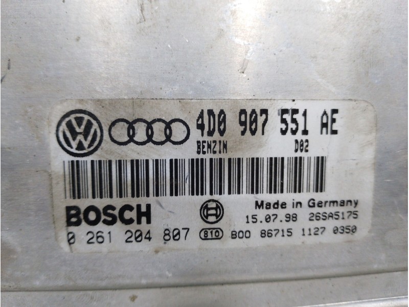 Recambio de centralita motor uce para audi a6 berlina (4b2) 2.8 referencia OEM IAM 4D0907551AE 0261204807 