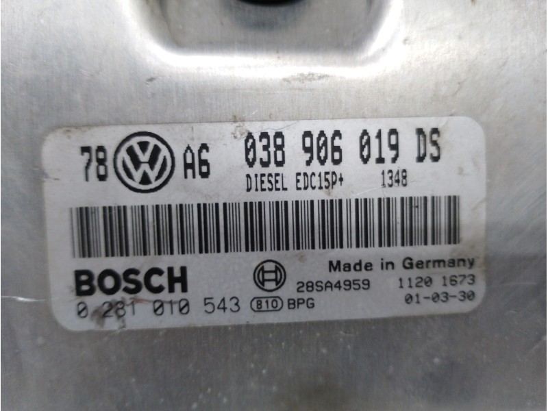 Recambio de centralita motor uce para volkswagen passat berlina (3b3) comfortline referencia OEM IAM 038906019DS 0281010543 