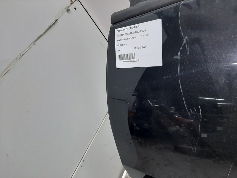 Recambio de puerta trasera izquierda para seat ibiza (6j5) ecomotive referencia OEM IAM  NEGRO 