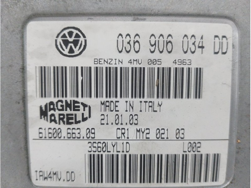 Recambio de centralita motor uce para volkswagen polo (9n1) highline referencia OEM IAM 036906034DD  