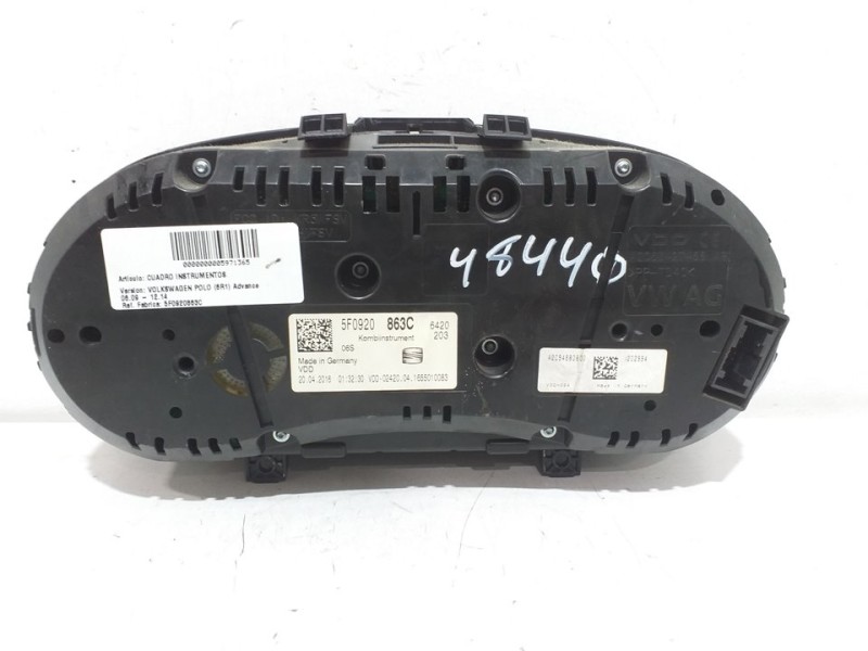 Recambio de cuadro instrumentos para volkswagen polo (6r1) advance referencia OEM IAM 5F0920863C  