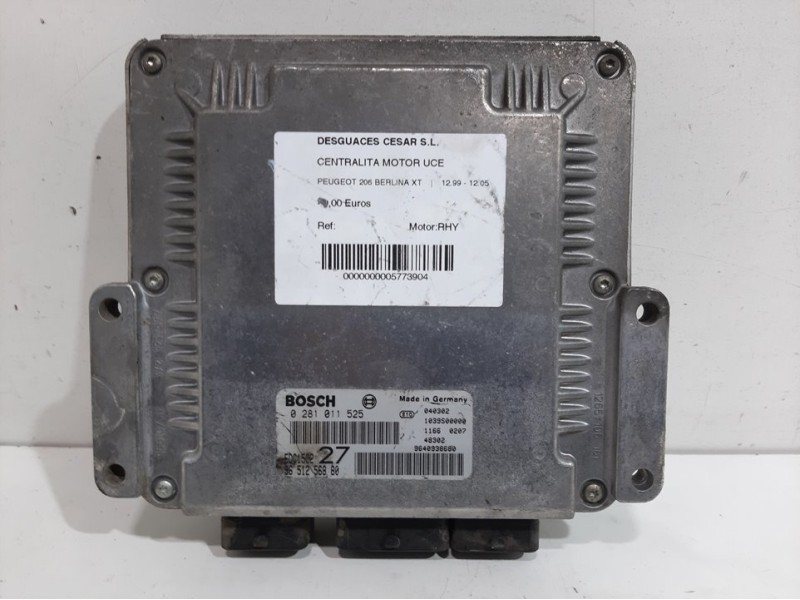 Recambio de centralita motor uce para peugeot 206 berlina xt referencia OEM IAM  0281011525 