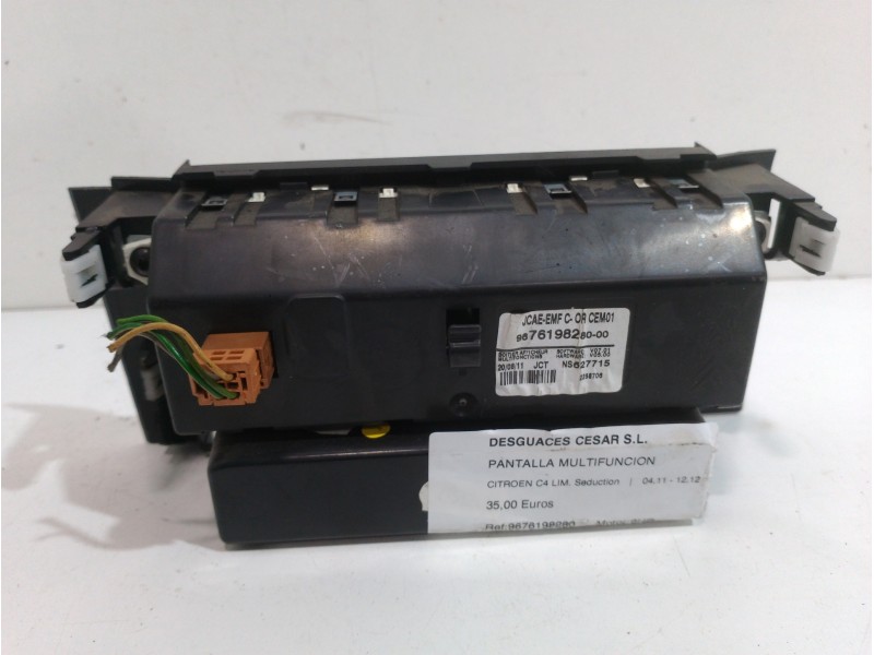 Recambio de pantalla multifuncion para citroën c4 lim. seduction referencia OEM IAM 9676198280  