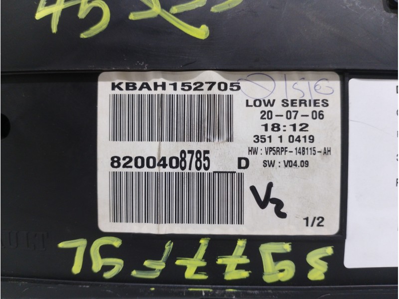 Recambio de cuadro instrumentos para renault megane ii berlina 5p authentique referencia OEM IAM 8200408785D  