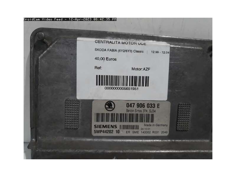 Recambio de centralita motor uce para skoda fabia (6y2/6y3) classic referencia OEM IAM   