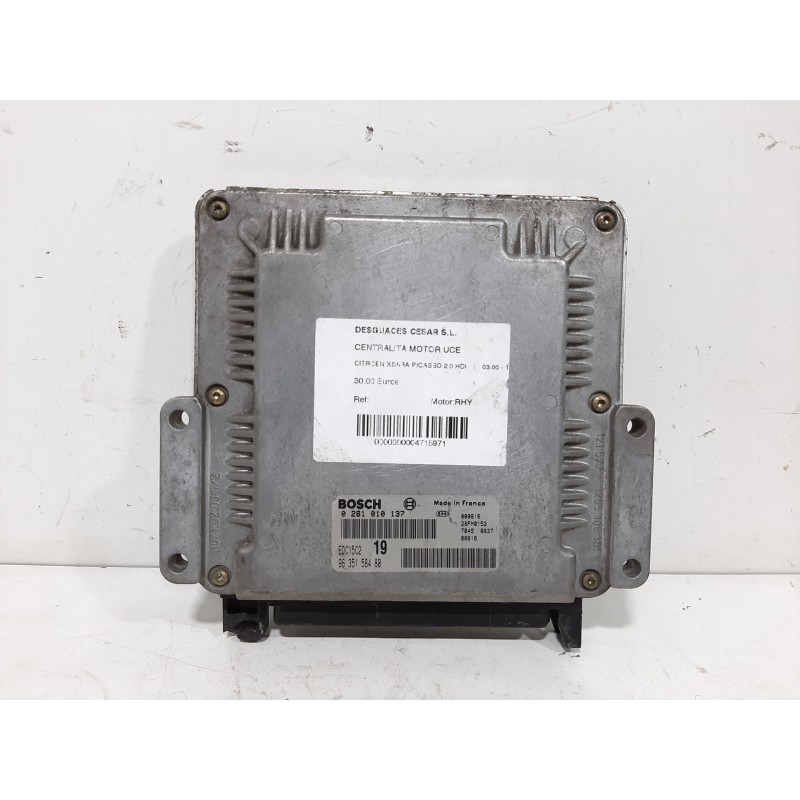 Recambio de centralita motor uce para citroën xsara picasso 2.0 hdi referencia OEM IAM 0281010137  