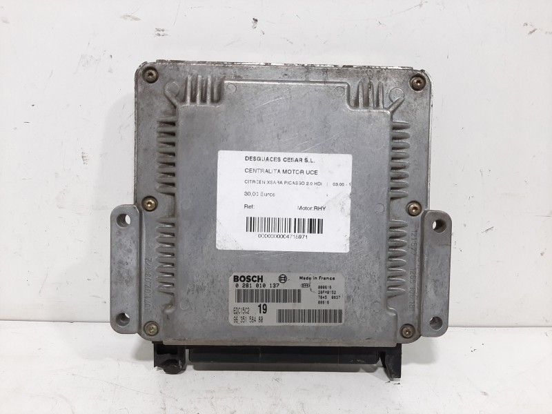 Recambio de centralita motor uce para citroën xsara picasso 2.0 hdi referencia OEM IAM 0281010137  