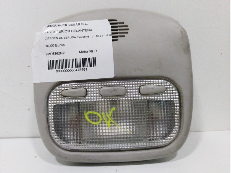 Recambio de luz interior delantera para citroën c5 berlina exclusive referencia OEM IAM 6362N2  