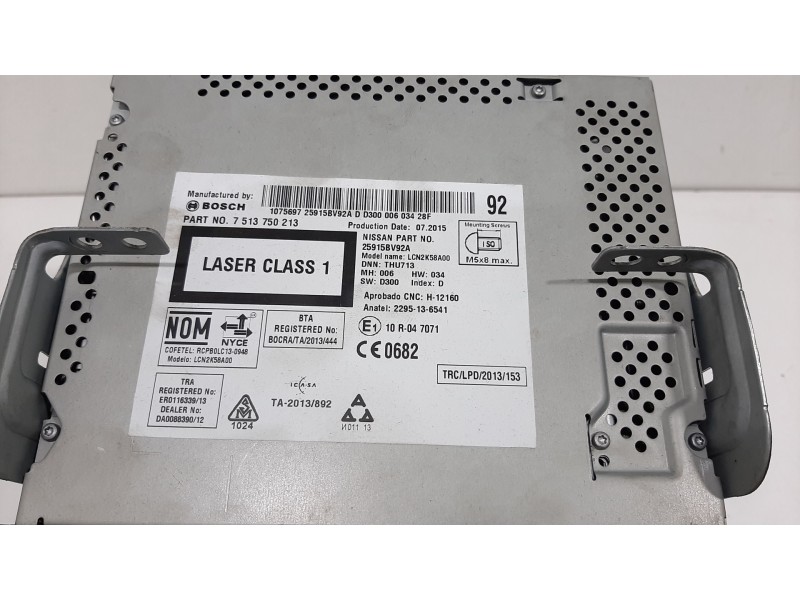 Recambio de sistema navegacion gps para nissan juke (f15) acenta referencia OEM IAM 25915BV92A MODEL:LCN2K58A00 