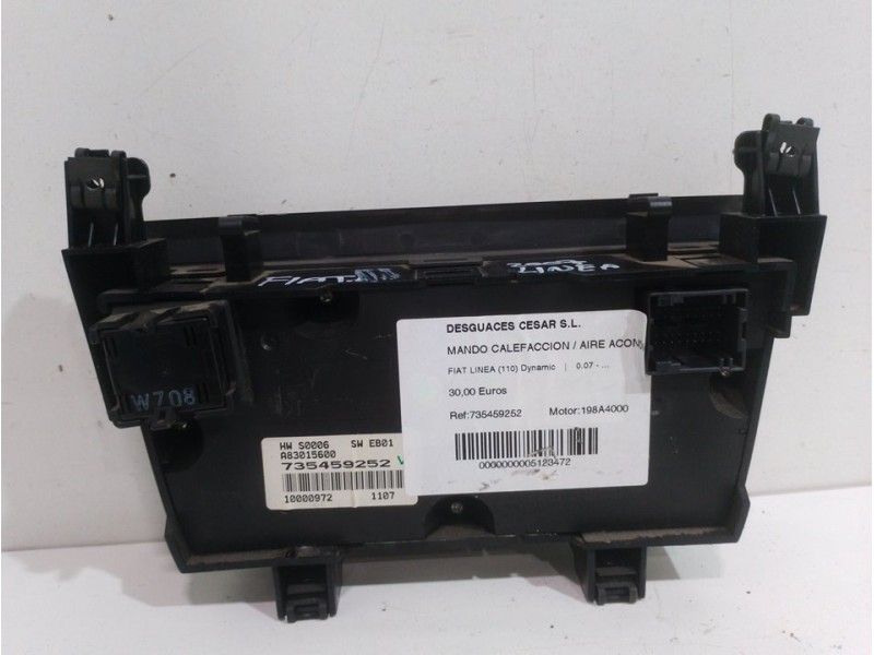 Recambio de mando calefaccion / aire acondicionado para fiat linea (110) dynamic referencia OEM IAM 735459252  