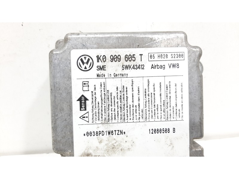 Recambio de centralita airbag para skoda octavia berlina (1z3) collection referencia OEM IAM 1K0909605T 5WK43412 0038PD1W6TZN