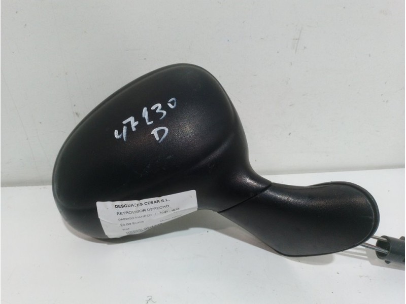 Recambio de retrovisor derecho para daewoo matiz cd referencia OEM IAM  NEGRO MANUAL