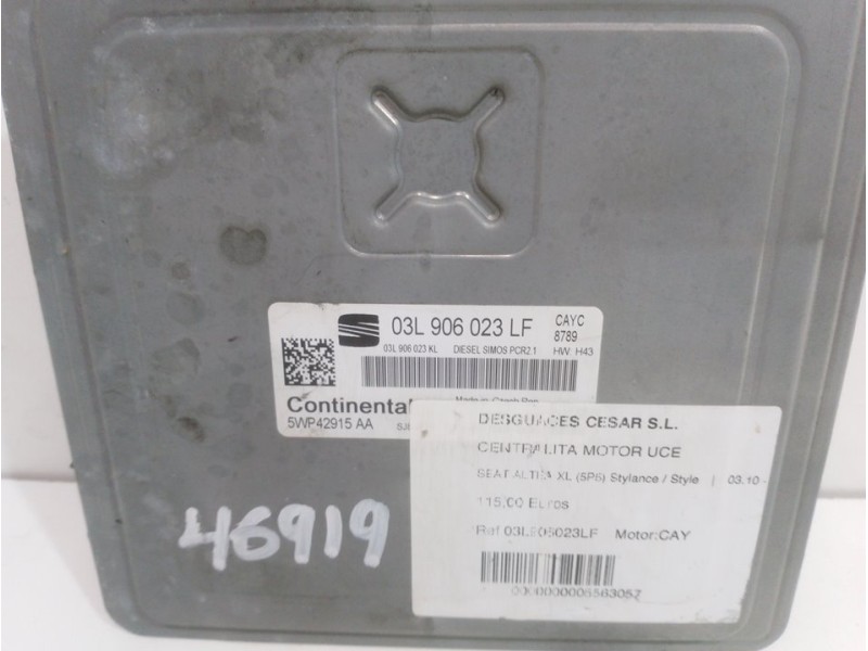 Recambio de centralita motor uce para seat altea xl (5p5) stylance / style referencia OEM IAM 03L906023LF  