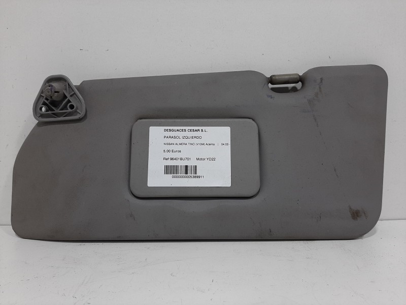 Recambio de parasol izquierdo para nissan almera tino (v10m) acenta referencia OEM IAM 96401BU701   Recambio de parasol izquierdo para nissan almera tino (v10m) acenta referencia OEM IAM 96401BU701