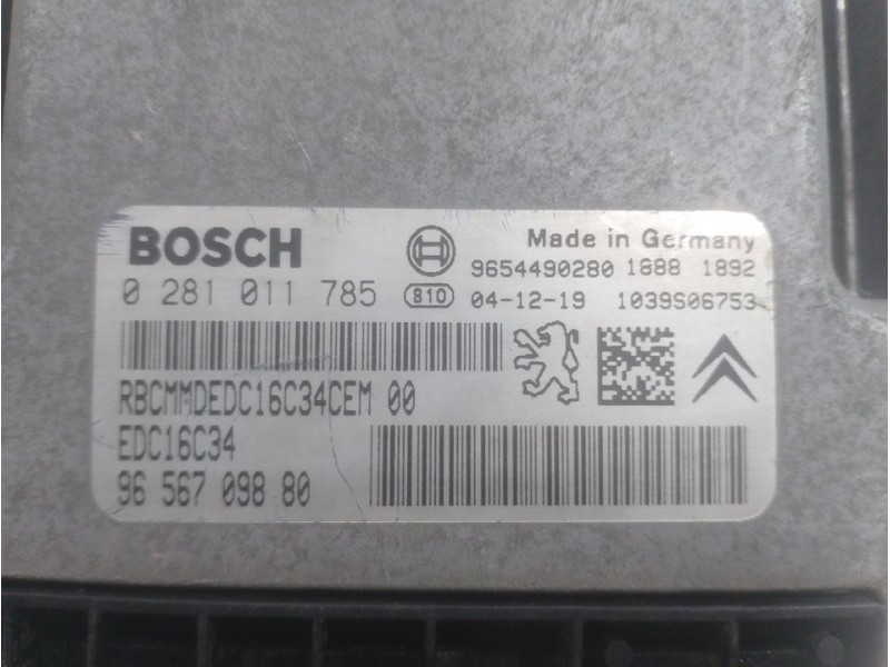 Recambio de centralita motor uce para citroën c2 furio referencia OEM IAM 0281011785 9656709880 BOSCH