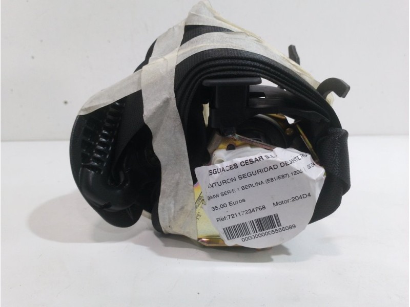 Recambio de cinturon seguridad delantero derecho para bmw serie 1 berlina (e81/e87) 120d referencia OEM IAM 72117234768  