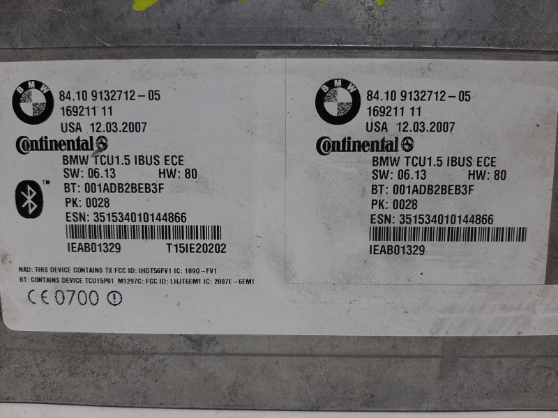 Recambio de unidad bluethooth para bmw x3 (e83) 2.0d referencia OEM IAM 16921111  