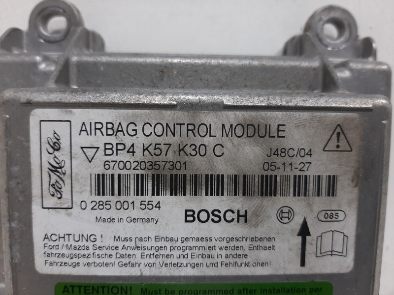 Recambio de centralita airbag para mazda 3 berlina (bk) 1.6 crdt active referencia OEM IAM BP4K57K30C 0285001554 