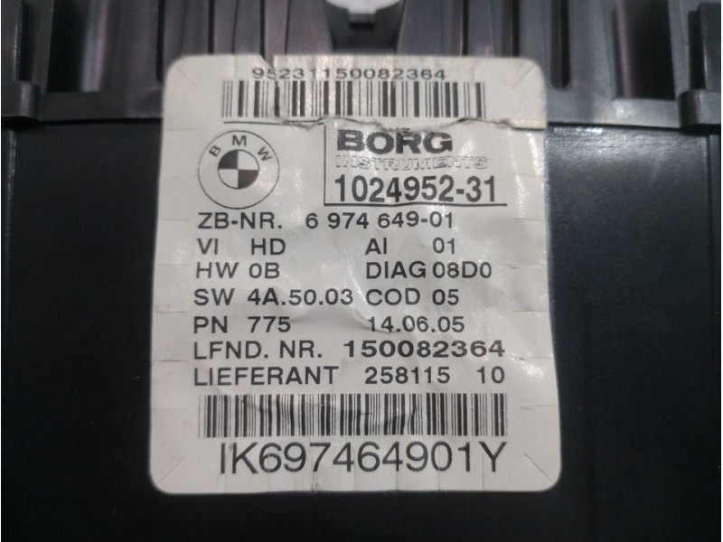 Recambio de cuadro instrumentos para bmw serie 1 berlina (e81/e87) 120d referencia OEM IAM 102495231 697464901 