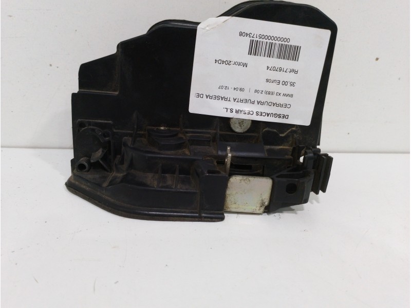 Recambio de cerradura puerta trasera derecha para bmw x3 (e83) 2.0d referencia OEM IAM 7167074 5 PINES 