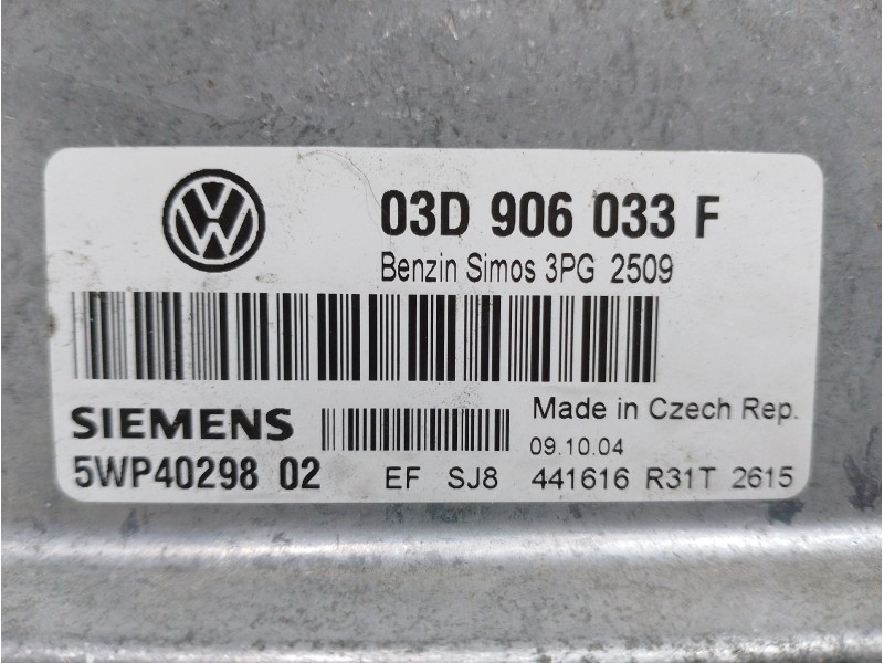 Recambio de centralita motor uce para volkswagen polo (9n1) match referencia OEM IAM 03D906033F  5WP4029802