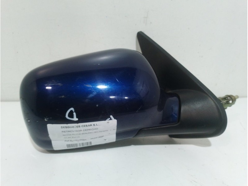 Recambio de retrovisor derecho para skoda felicia berlina ( 791) dynamic referencia OEM IAM 6U1857502A AZUL MANUAL Recambio de retrovisor derecho para skoda felicia berlina ( 791) dynamic referencia OEM IAM 6U1857502A AZUL MANUAL