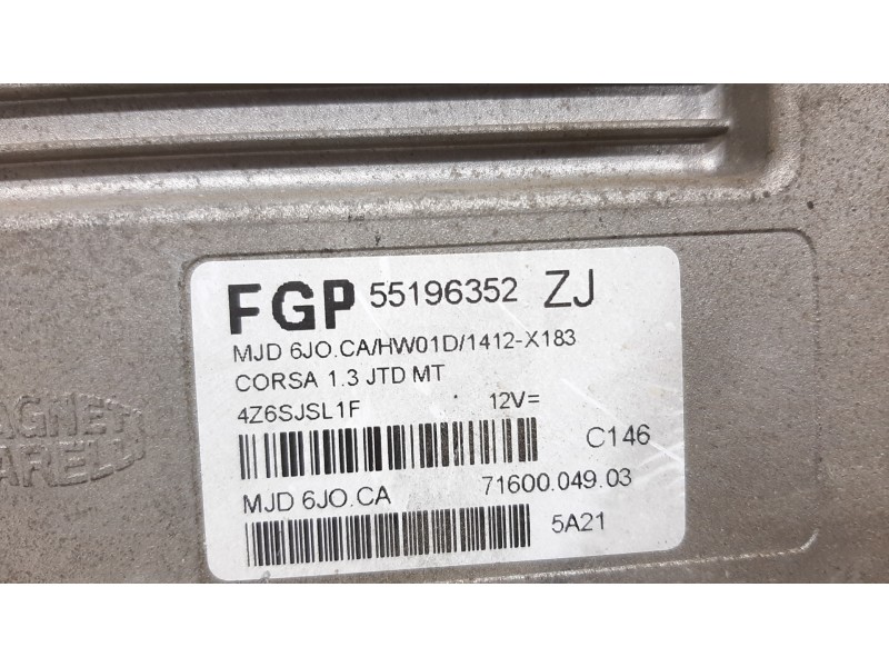 Recambio de centralita motor uce para opel corsa c cosmo referencia OEM IAM 55196352ZJ  