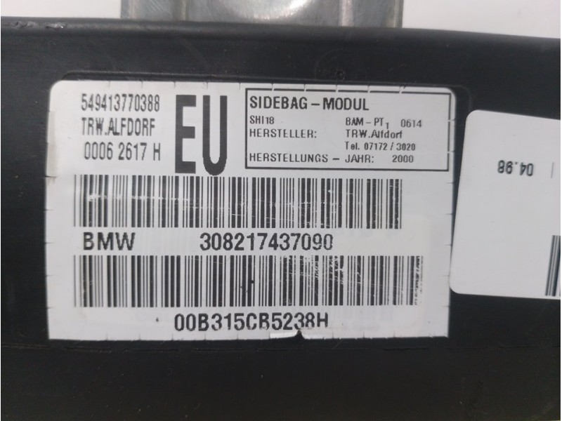 Recambio de airbag lateral izquierdo para bmw serie 3 berlina (e46) 320d referencia OEM IAM 308217437090  