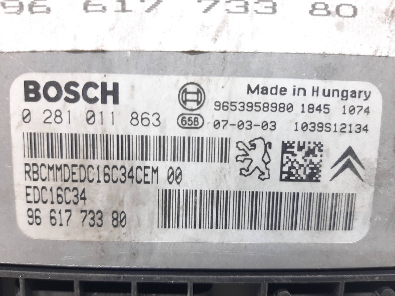 Recambio de centralita motor uce para citroën c4 berlina collection referencia OEM IAM 0281011863 9661773380 