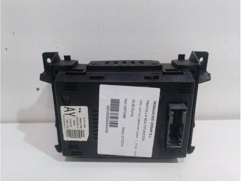 Recambio de pantalla multifuncion para opel astra h berlina cosmo referencia OEM IAM 13275085  