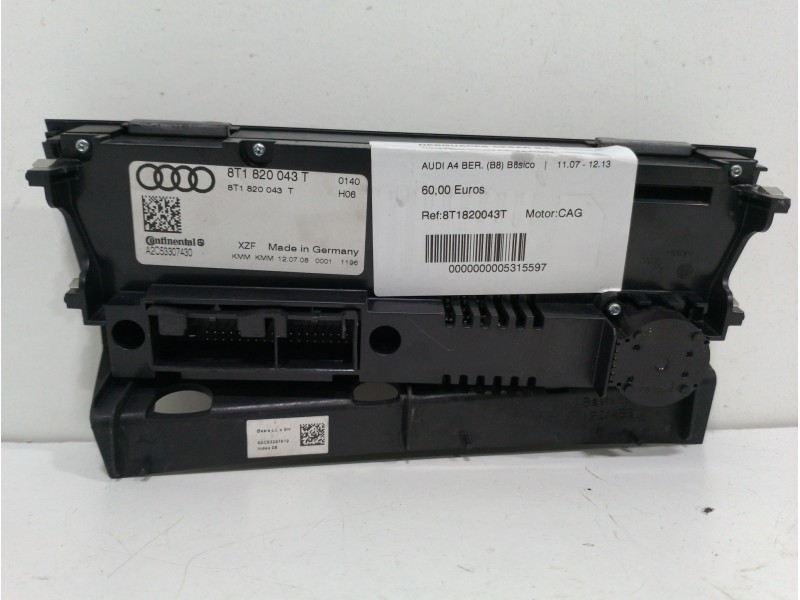 Recambio de mando climatizador para audi a4 ber. (b8) básico referencia OEM IAM 8T1820043T  