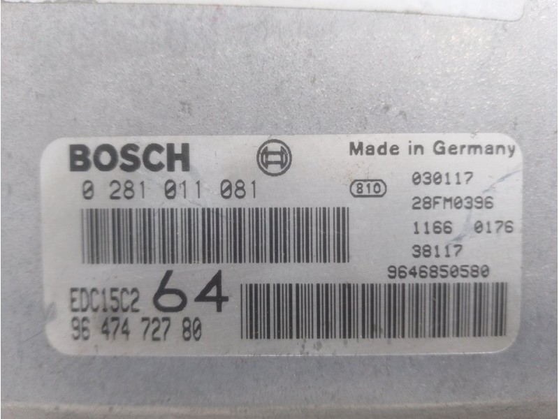 Recambio de centralita motor uce para peugeot 307 (s1) xs referencia OEM IAM 0281011081 9647472780  Recambio de centralita motor uce para peugeot 307 (s1) xs referencia OEM IAM 0281011081 9647472780