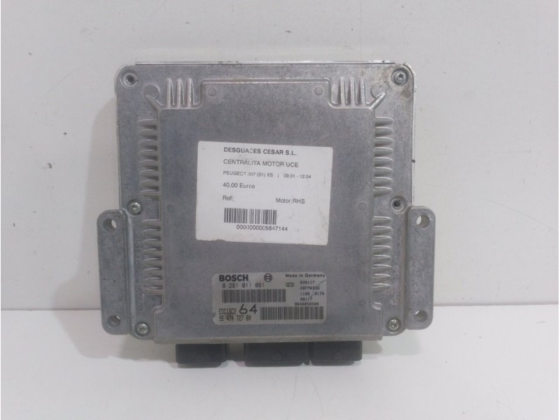 Recambio de centralita motor uce para peugeot 307 (s1) xs referencia OEM IAM 0281011081 9647472780  Recambio de centralita motor uce para peugeot 307 (s1) xs referencia OEM IAM 0281011081 9647472780