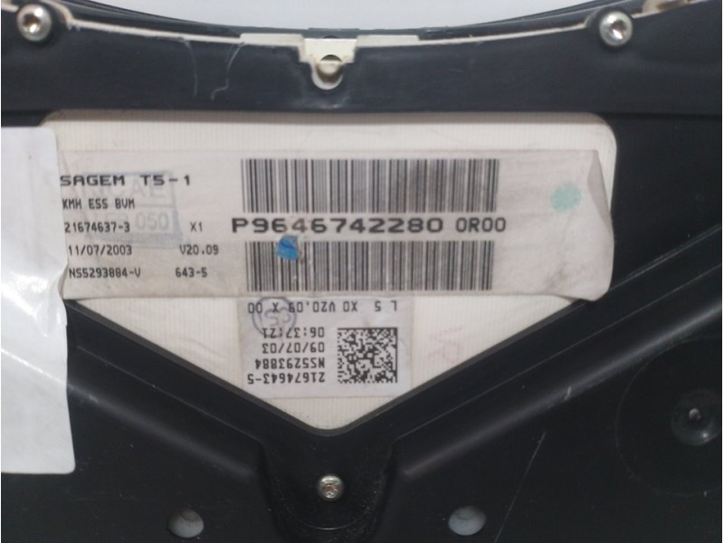 Recambio de cuadro instrumentos para peugeot 307 (s1) xt referencia OEM IAM 9646742280  