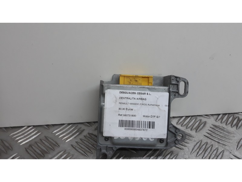 Recambio de centralita airbag para renault kangoo (f/kc0) authentique referencia OEM IAM 550751800  