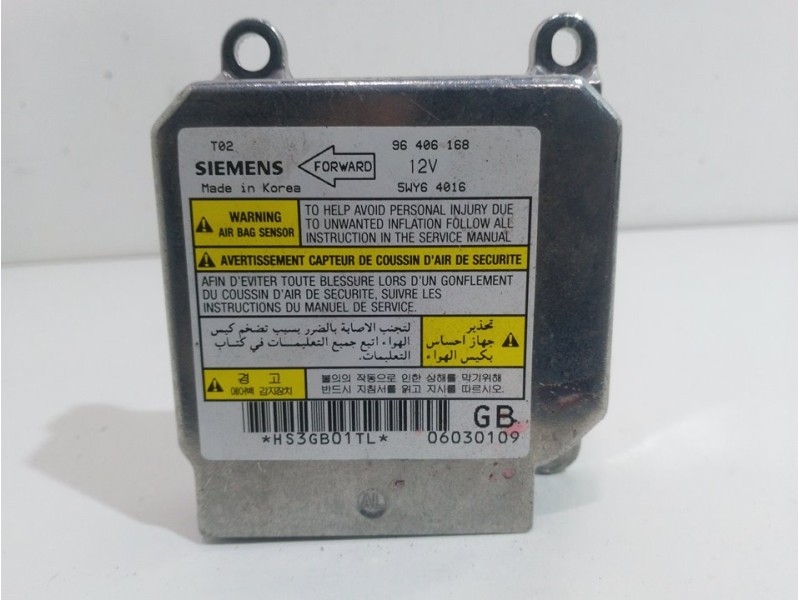 Recambio de centralita airbag para daewoo kalos 1.2 se referencia OEM IAM 96406168  