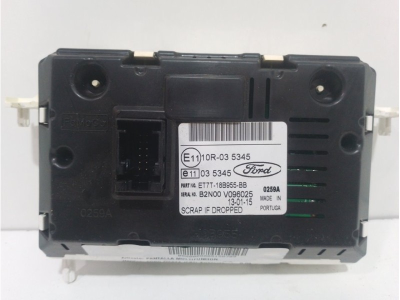 Recambio de pantalla multifuncion para ford fiesta (cb1) ambiente referencia OEM IAM E1110R035345  