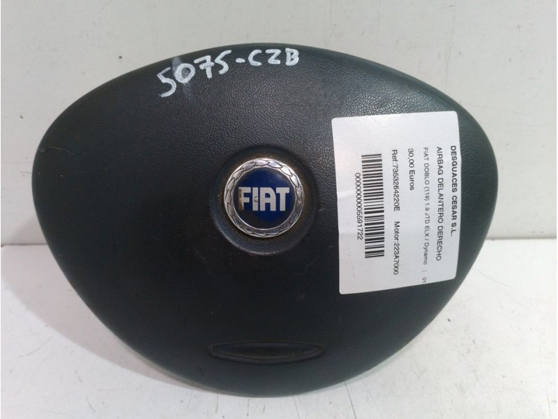 Recambio de airbag delantero derecho para fiat doblo (119) 1.9 jtd elx / dynamic referencia OEM IAM 7353264220E  