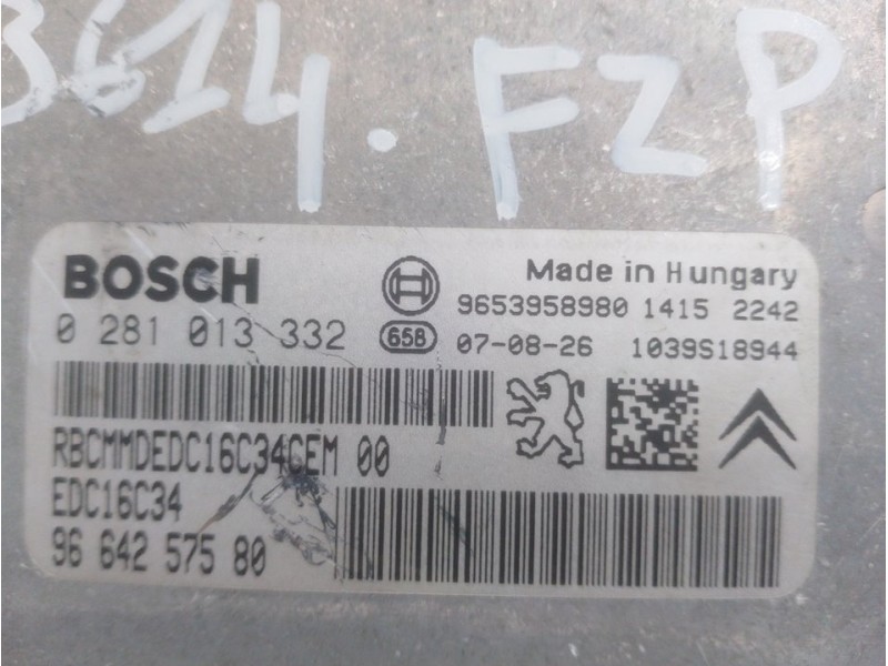 Recambio de centralita motor uce para peugeot 407 sport referencia OEM IAM 0281013332 BOSCH 9664257580