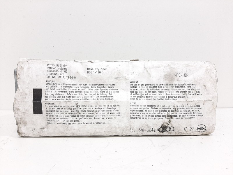 Recambio de airbag delantero derecho para audi a4 berlina (8e) 2.0 referencia OEM IAM 8E0880204E  