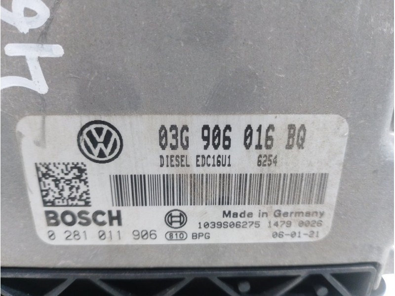 Recambio de centralita motor uce para volkswagen touran (1t2) highline referencia OEM IAM 03G906016BQ 0281011906 
