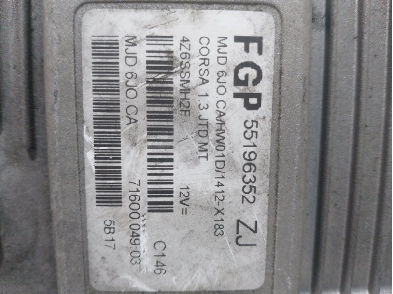 Recambio de centralita motor uce para opel corsa c cosmo referencia OEM IAM 55916352  